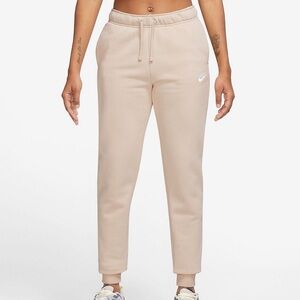 Nike Women’s Medium Cream Fleece Jogger Sweatpants Elastic Waist